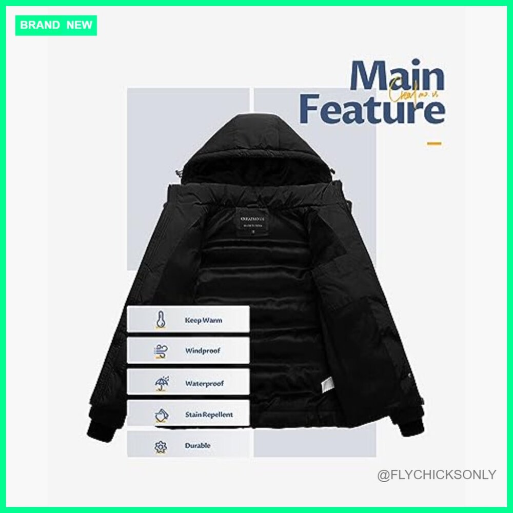 Waterproof Puffer Ski Jacket with Detachable Hood… - image 3